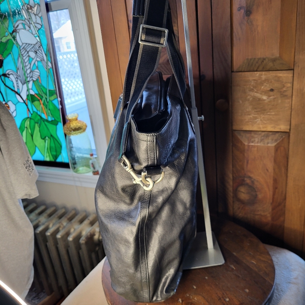Coach Black Hudson Leather Tote Bag - Picture 9 of 17